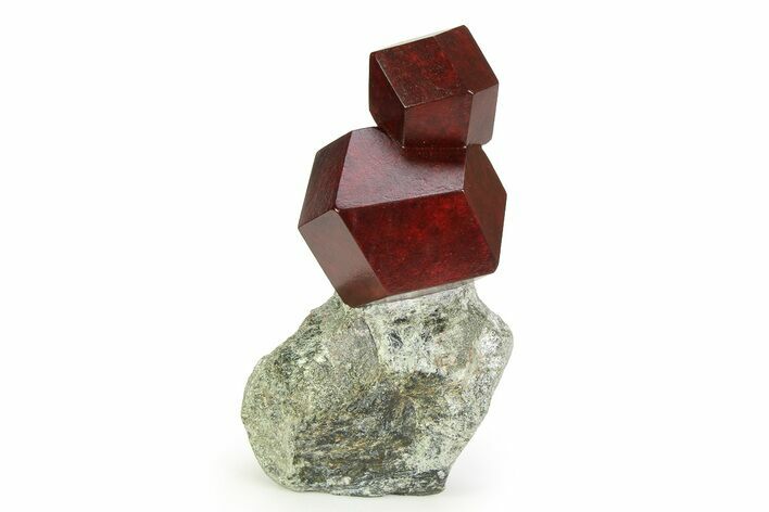 Twinned Maroon Almandine Garnets in Schist - Italy #352087